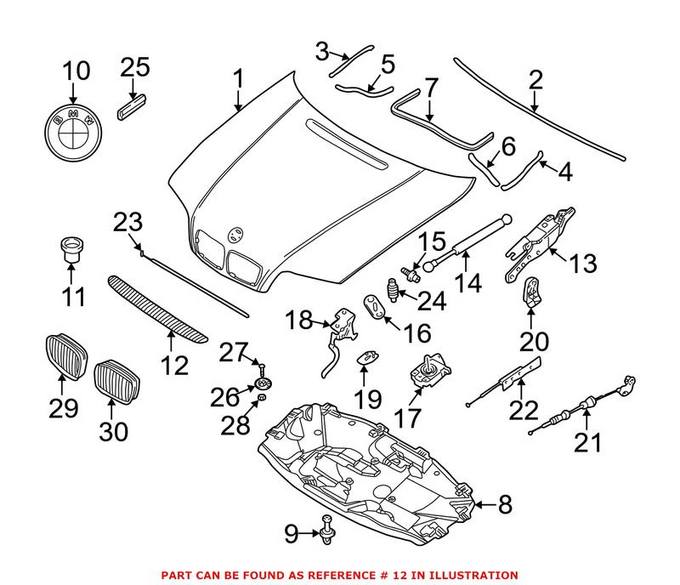 BMW Grille - Rear Upper 51138220766